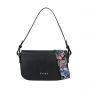 Clutch Farfalle black saffiano/silver